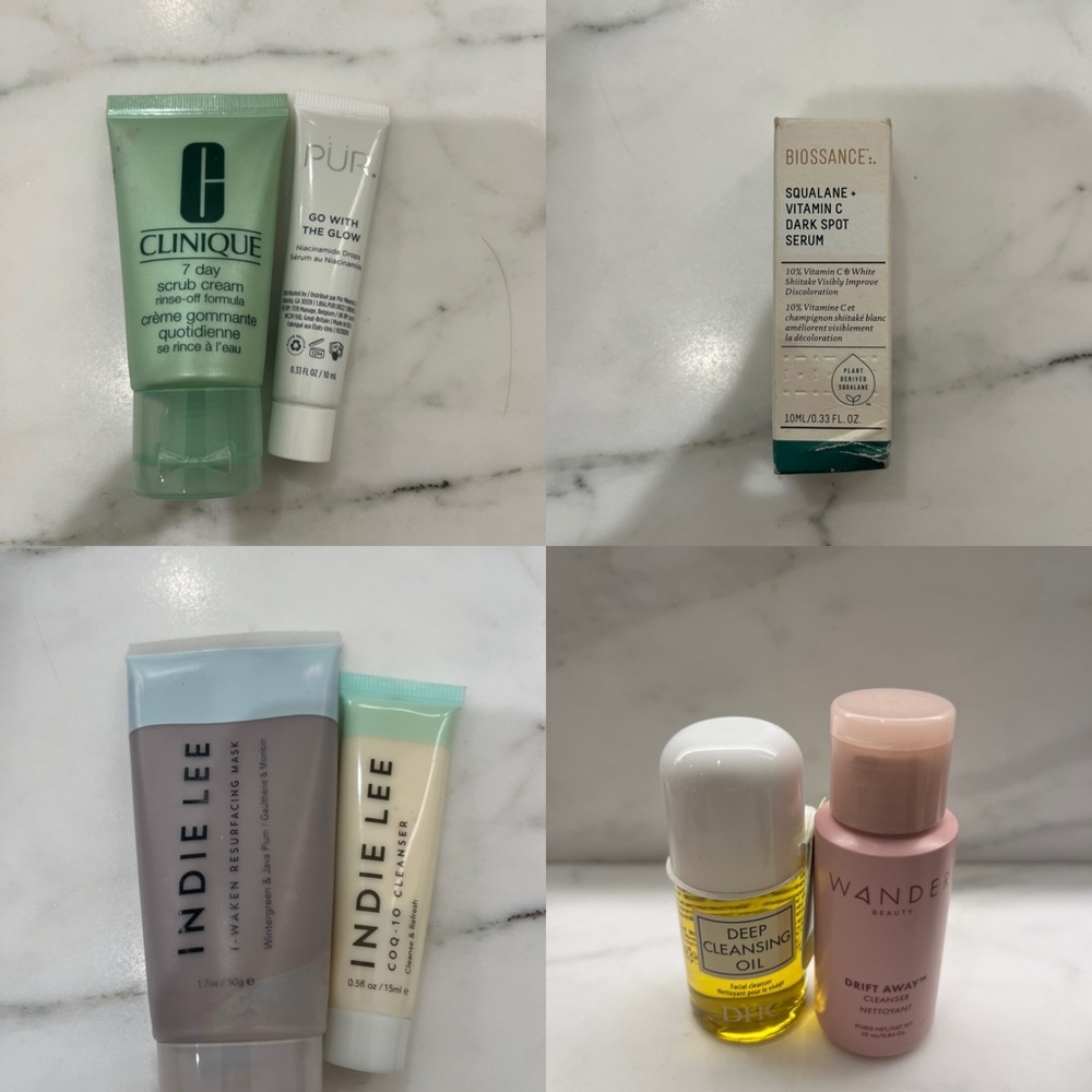 Luxury Skincare Mini Bundle Biossance Indie Lee Clinique Travel Size Set